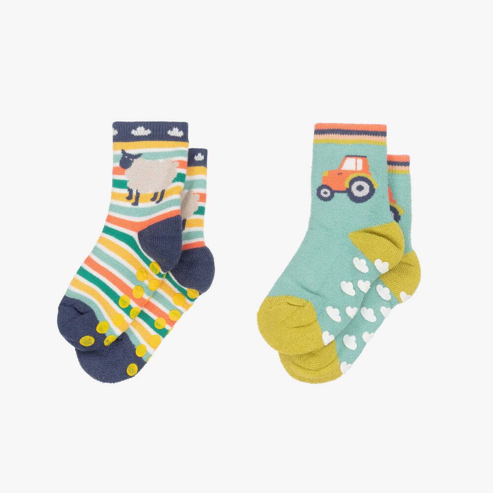 Frugi-جوارب مريحة خضراء للأولاد - عبوة من قطعتين | Childrensalon Outlet