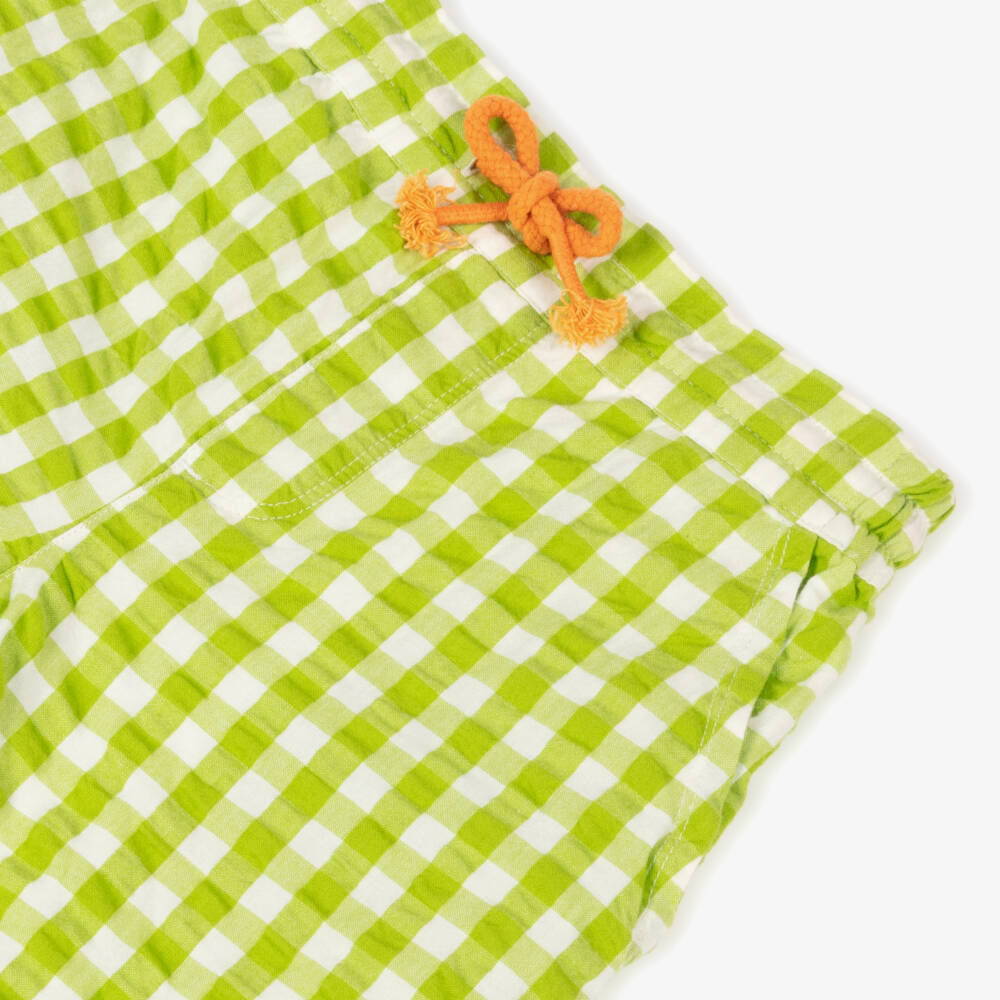 Frugi-Boys Verdant Check Seersucker Shorts | Childrensalon Outlet