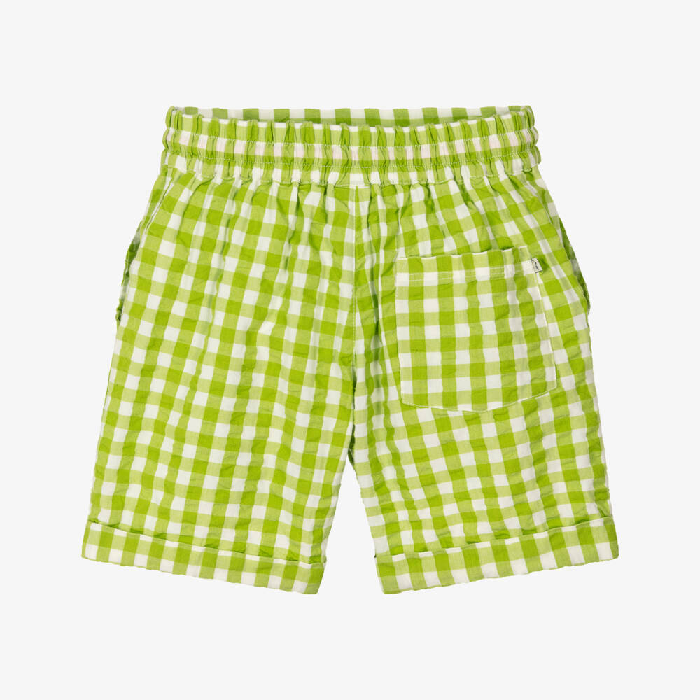 Frugi-Boys Verdant Check Seersucker Shorts | Childrensalon Outlet