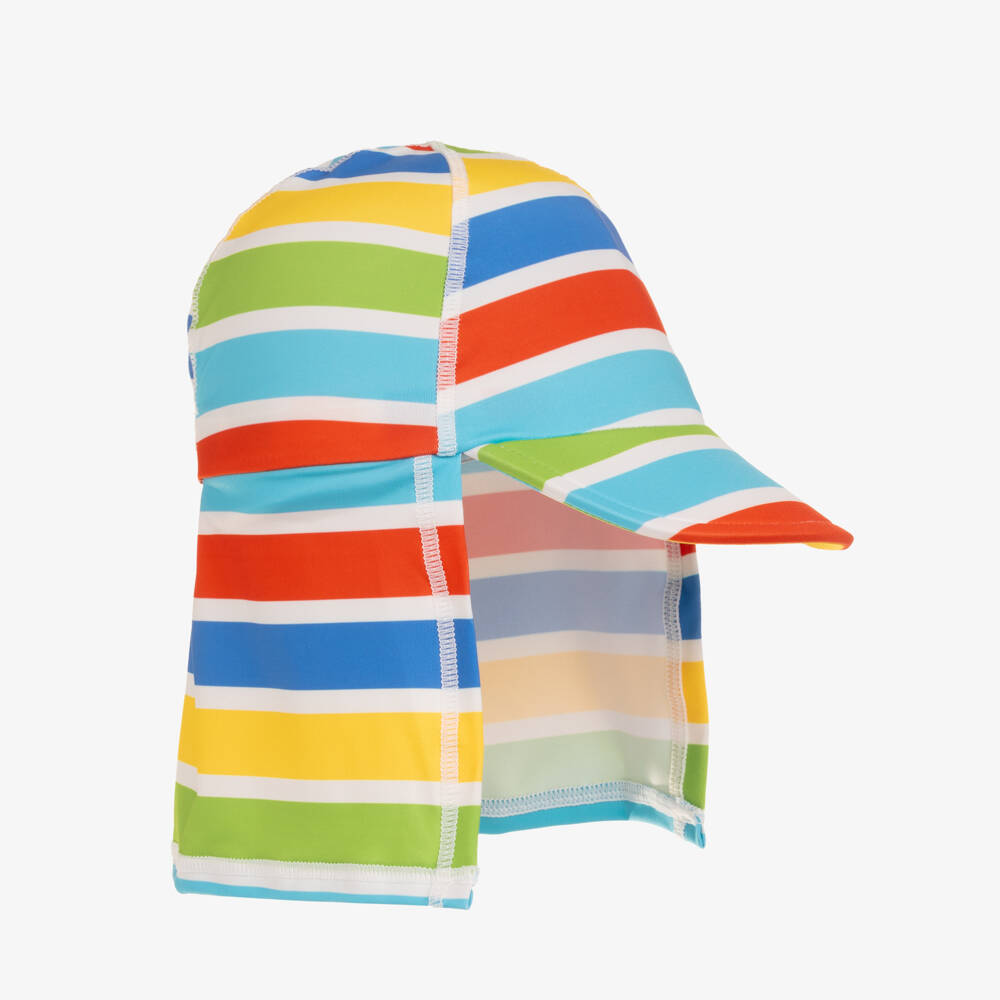 Frugi-Colourful Stripe Sun Protective Baby Hat (UPF50+) | Childrensalon Outlet