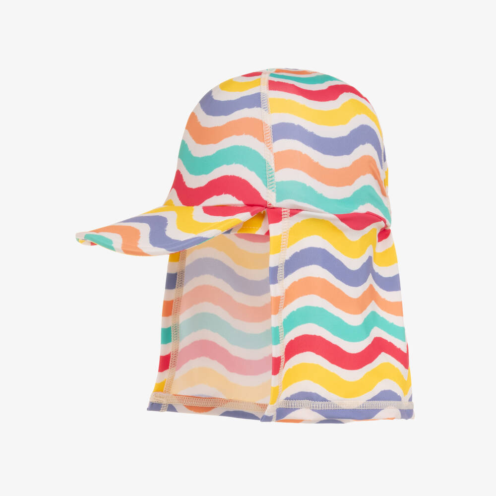 Frugi-Colourful Wavy Stripe Sun Protective Baby Hat (UPF50+) | Childrensalon Outlet