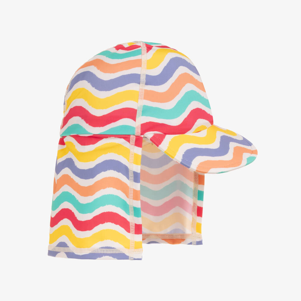 Frugi-Colourful Wavy Stripe Sun Protective Baby Hat (UPF50+) | Childrensalon Outlet