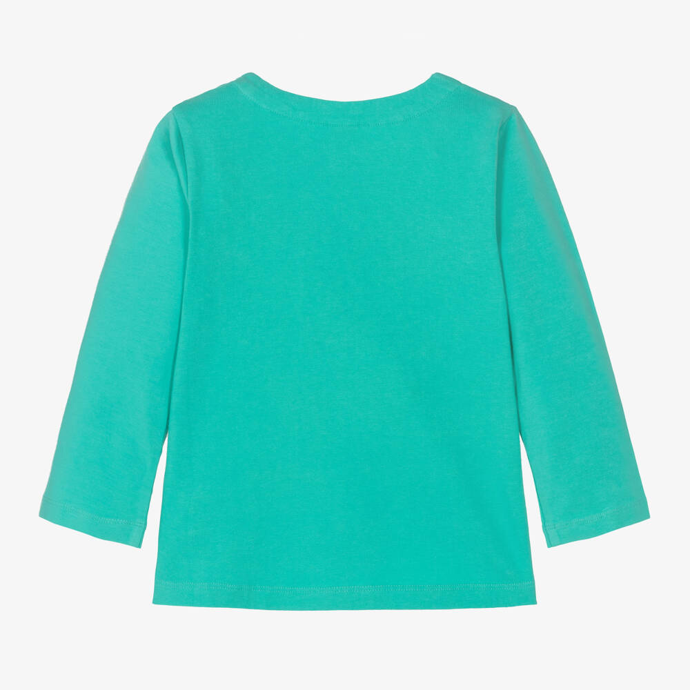 Frugi-Girls Aqua Horse Appliqué Top | Childrensalon Outlet