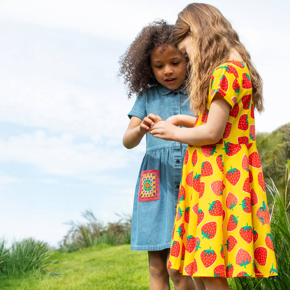 Frugi-Girls Blue Chambray Shirt Dress | Childrensalon Outlet