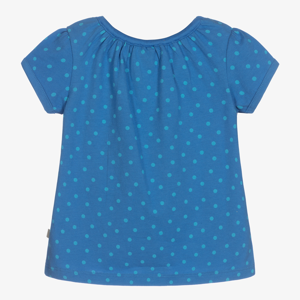 Frugi-Голубая хлопковая футболка для девочек | Childrensalon Outlet