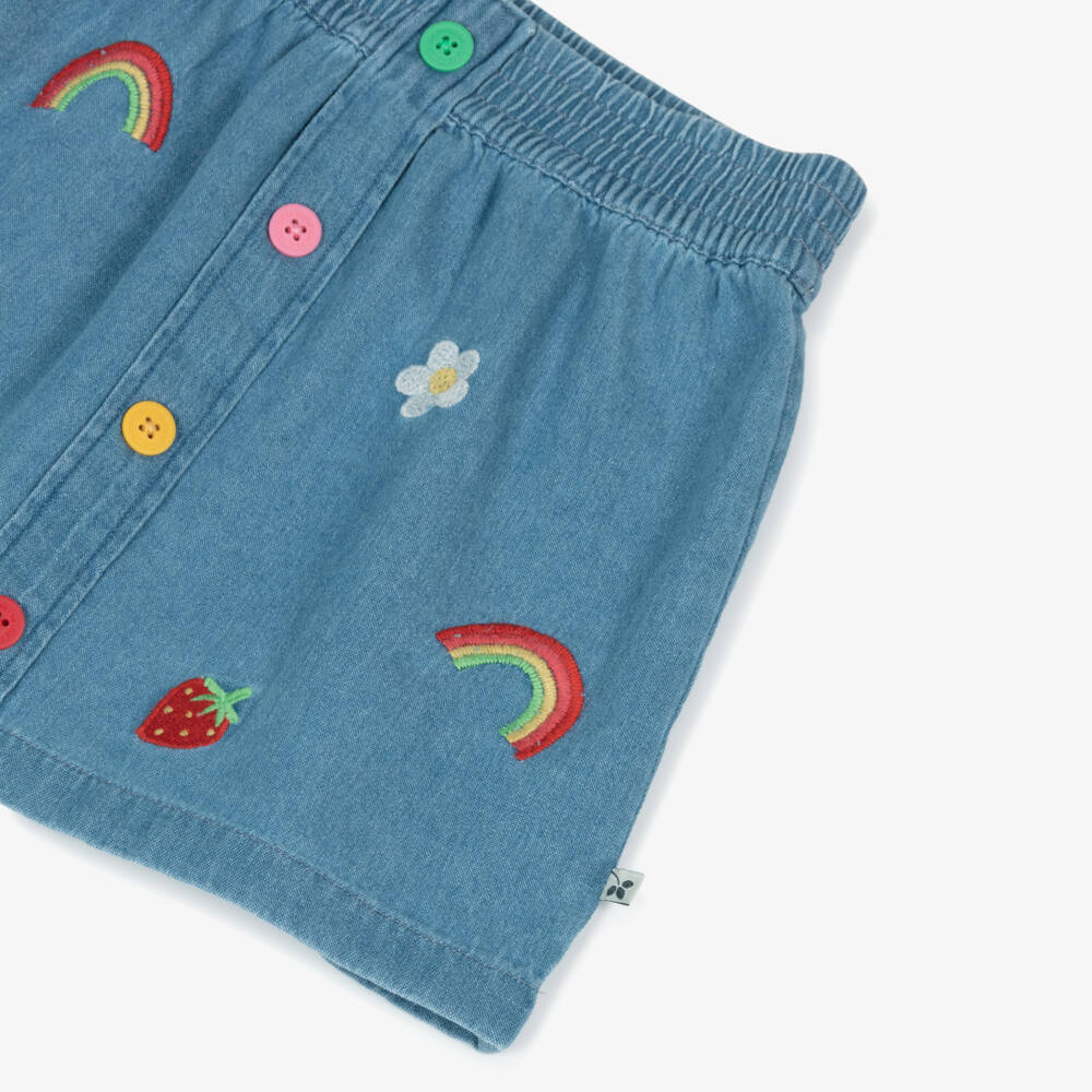 Frugi-Girls Blue Denim Rainbow Skirt | Childrensalon Outlet