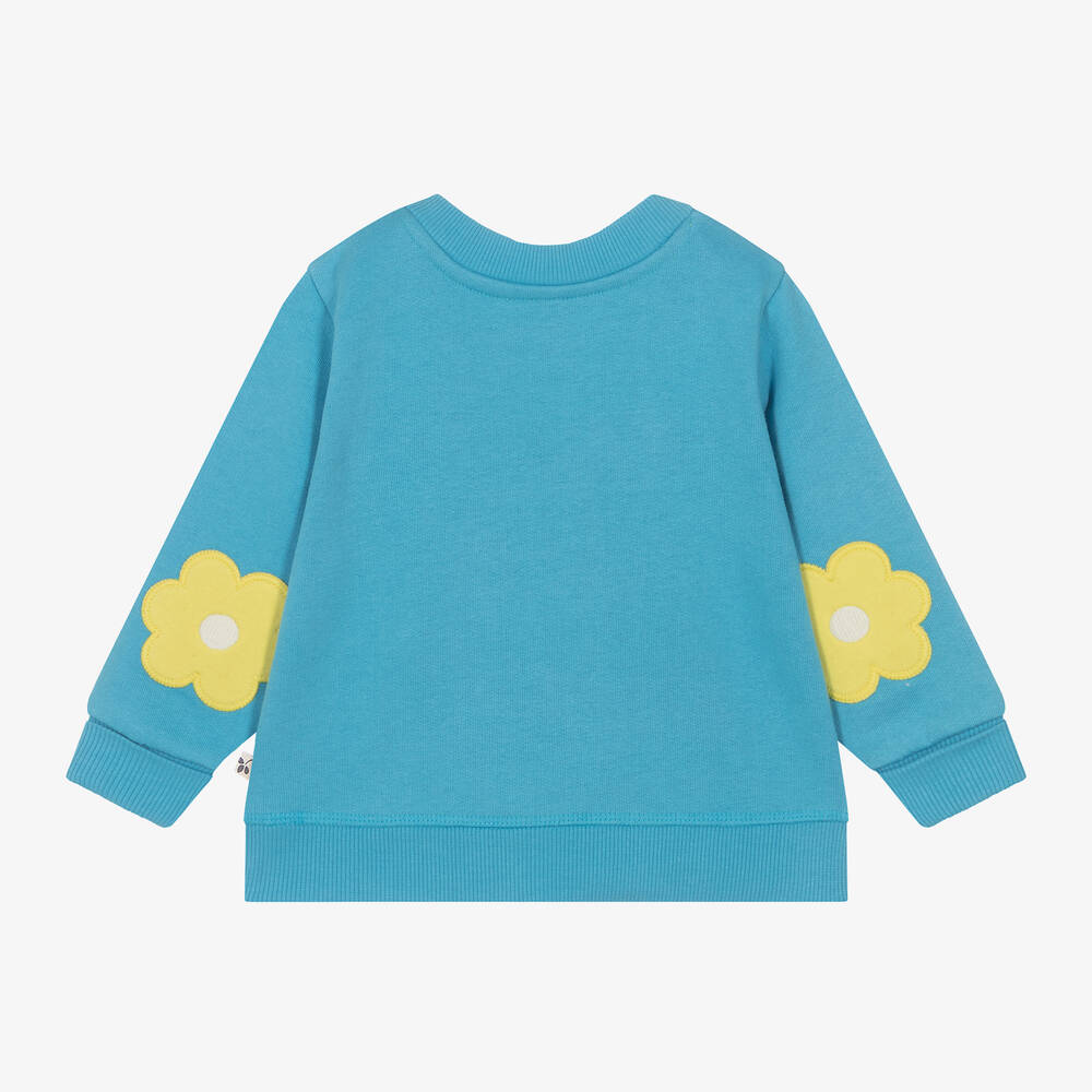 Frugi-Girls Blue Organic Cotton Bee Sweatshirt | Childrensalon Outlet