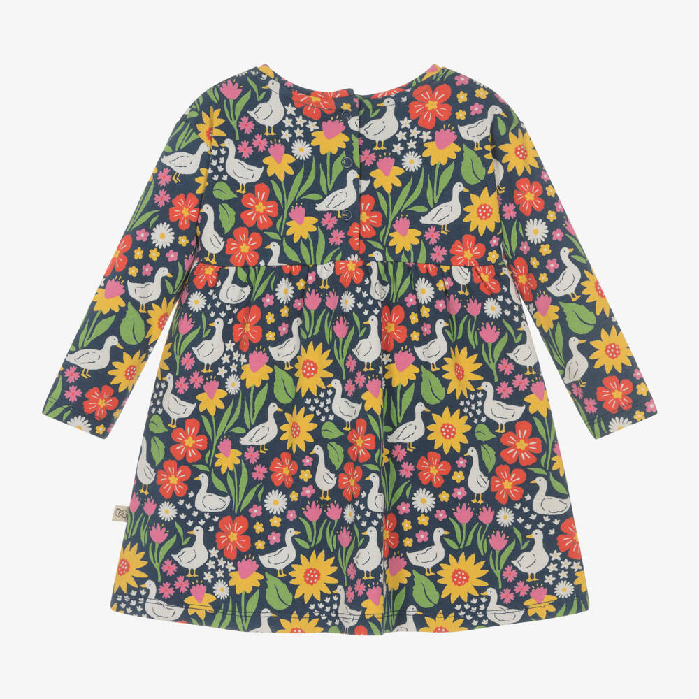 Frugi-Girls Blue Organic Cotton Duck Dress | Childrensalon Outlet