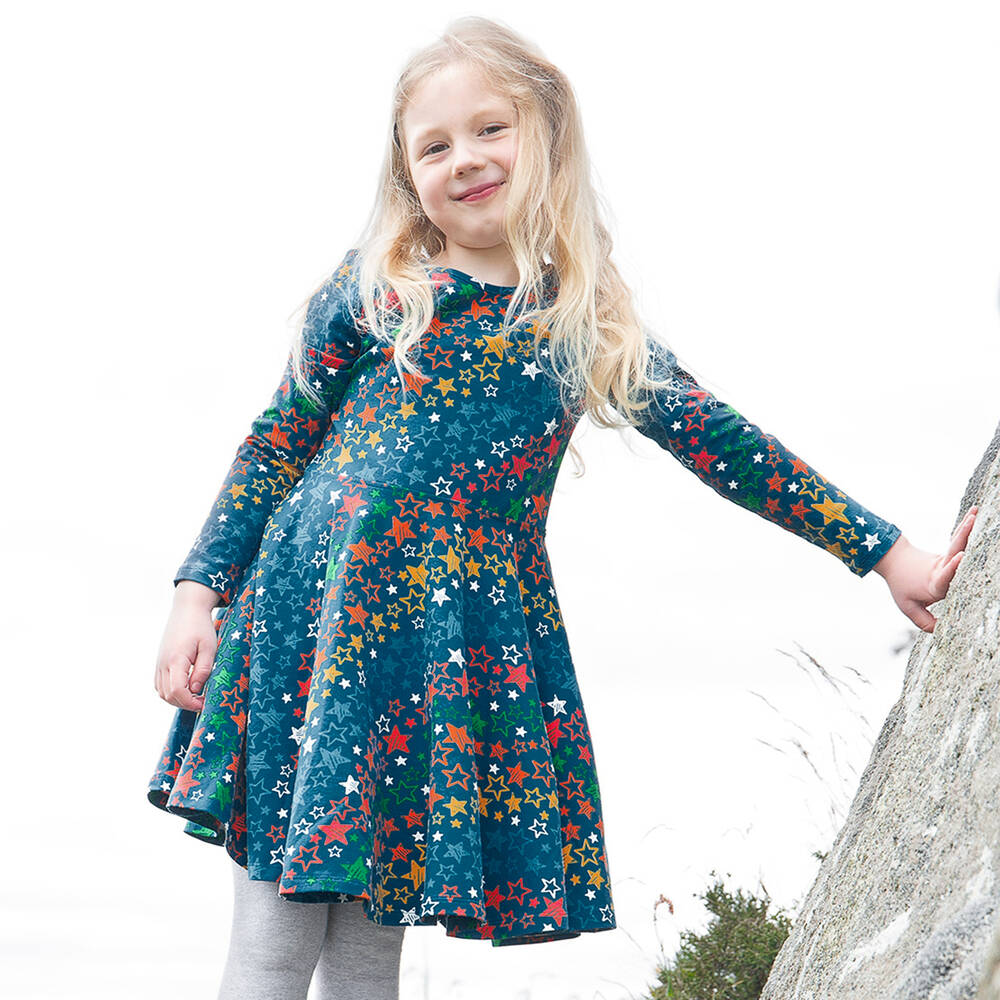 Frugi-Синее платье-скейтер из органического хлопка | Childrensalon Outlet