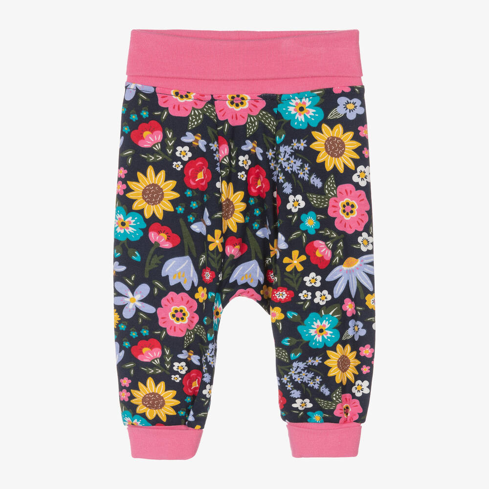 Frugi-جوغرز أطفال بناتي قطن عضوي لون كحلي وزهري | Childrensalon Outlet
