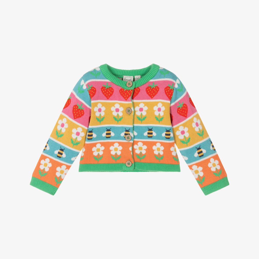 Frugi-Girls Colorful Organic Knit Sweater | Childrensalon Outlet