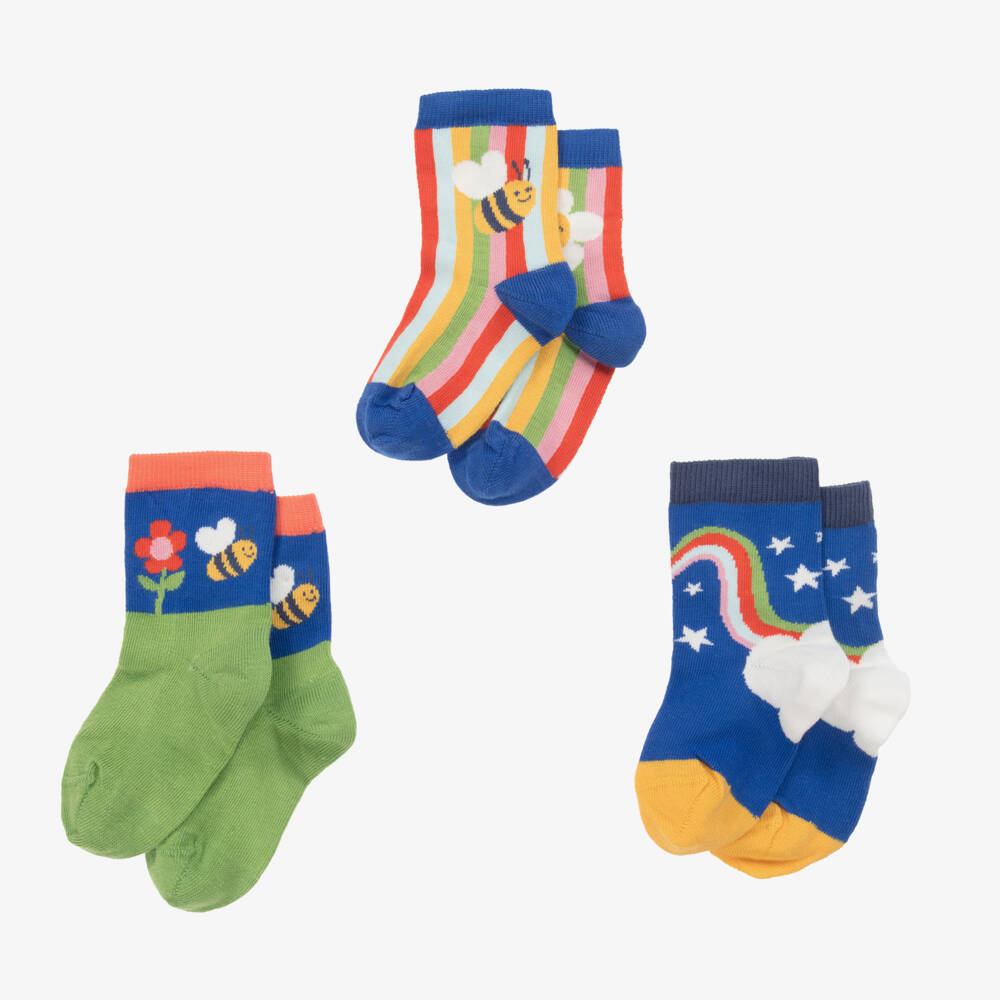 Frugi-Girls Colourful Organic Cotton Socks Set | Childrensalon Outlet