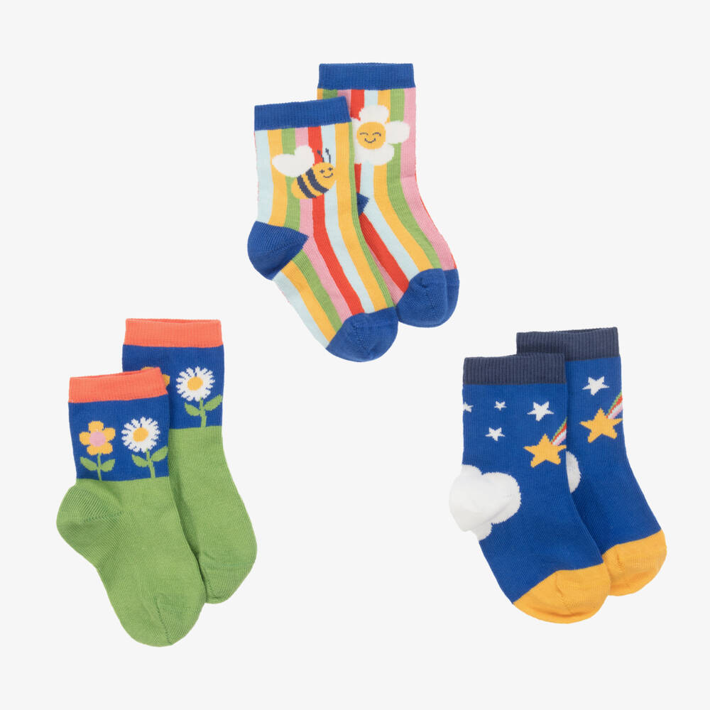 Frugi-Girls Colourful Organic Cotton Socks Set | Childrensalon Outlet