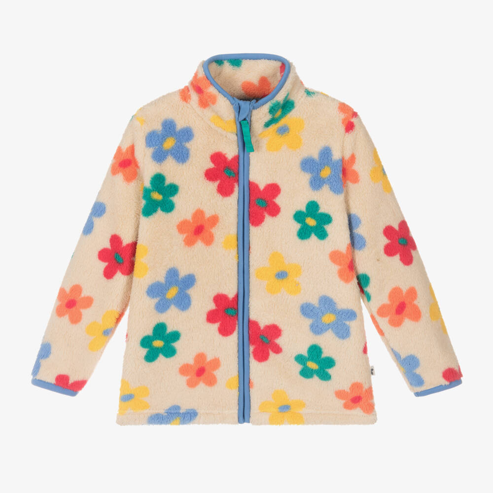 Frugi-Girls Creamy Blossom Fleece Jacket | Childrensalon Outlet