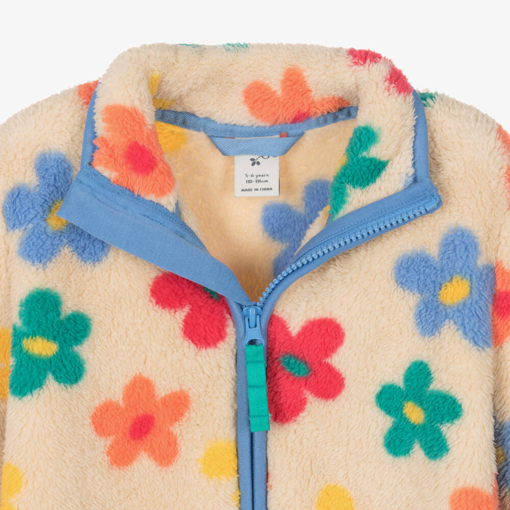 Frugi-Girls Creamy Blossom Fleece Jacket | Childrensalon Outlet