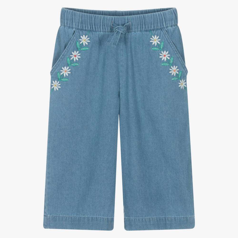 Frugi-بنطلون شامبراي مزين بأزهار الأقحوان للبنات | Childrensalon Outlet