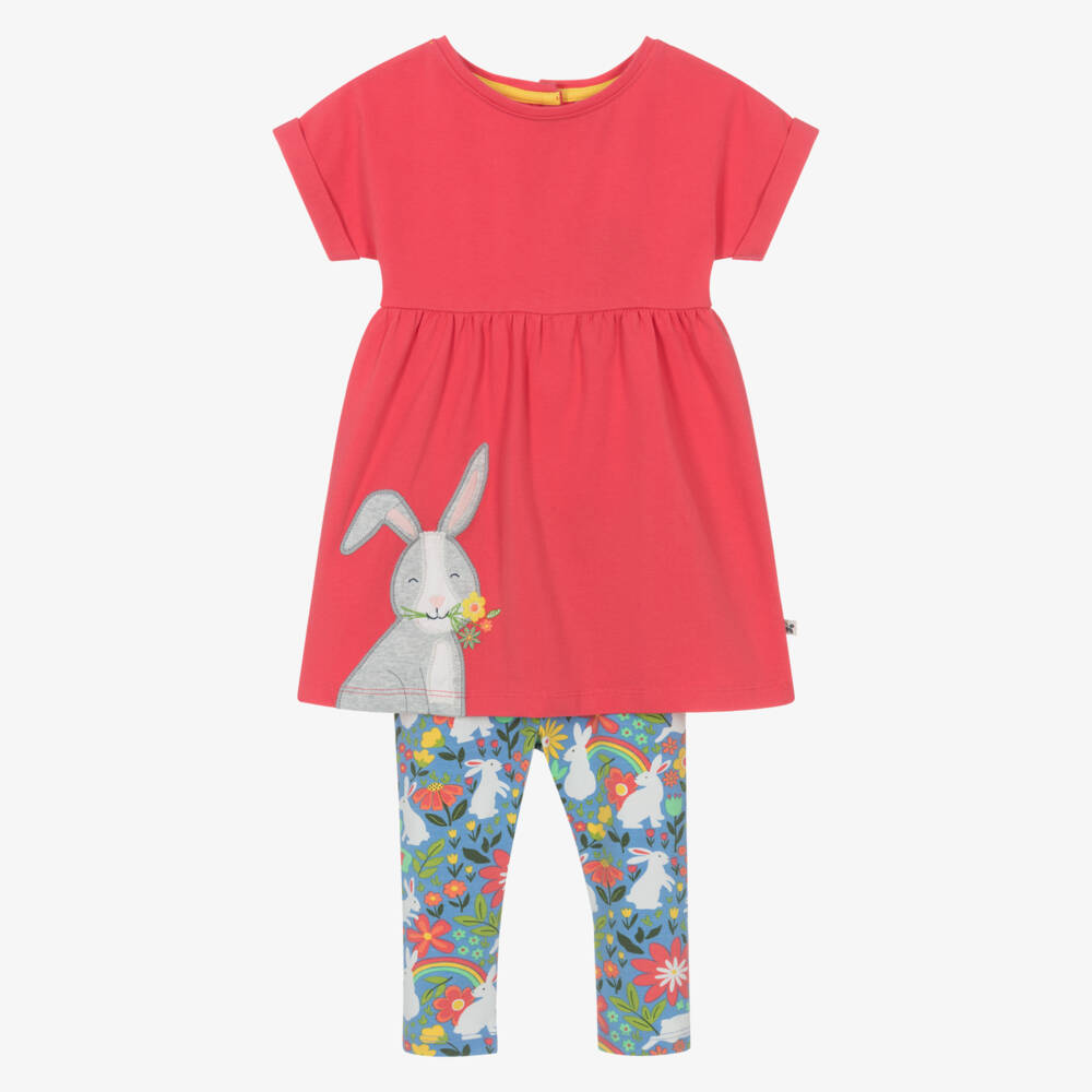 Frugi-Girls Delightful Pink Legging Ensemble | Childrensalon Outlet