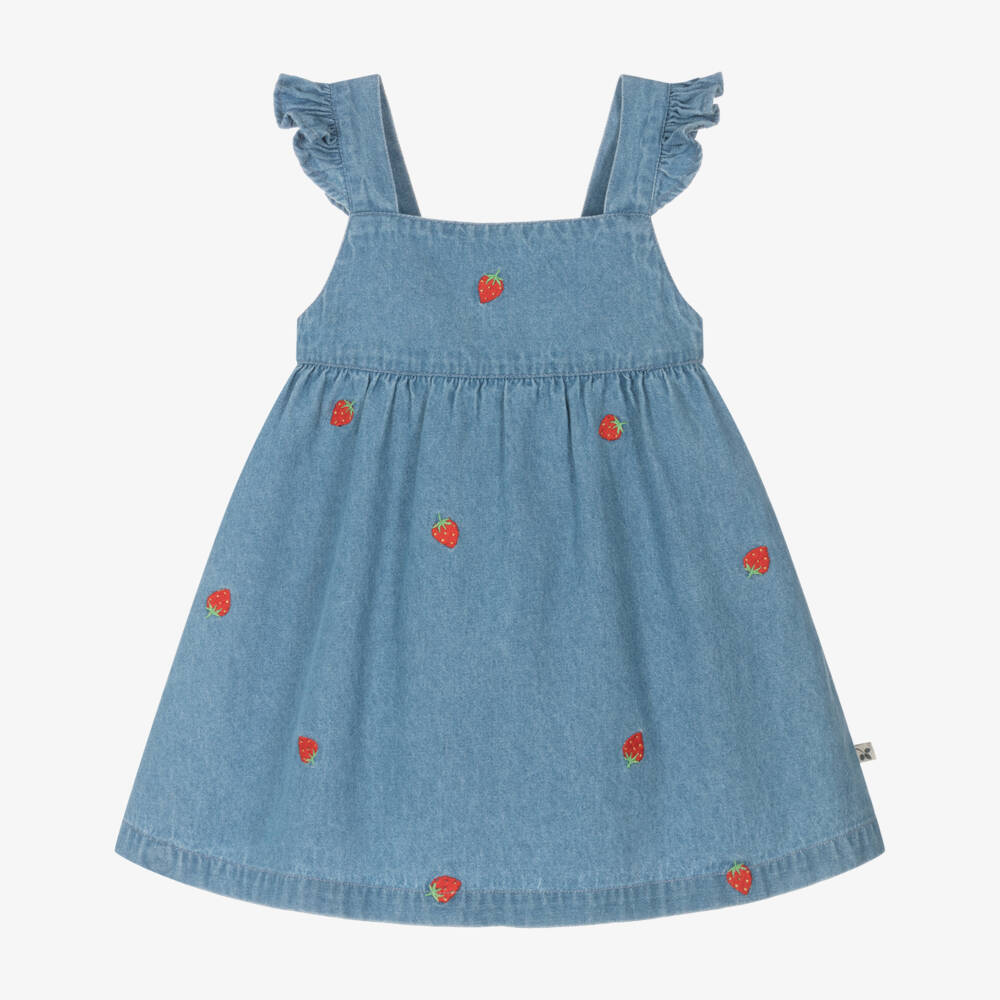 Frugi-Girls Denim Delight with Strawberries | Childrensalon Outlet