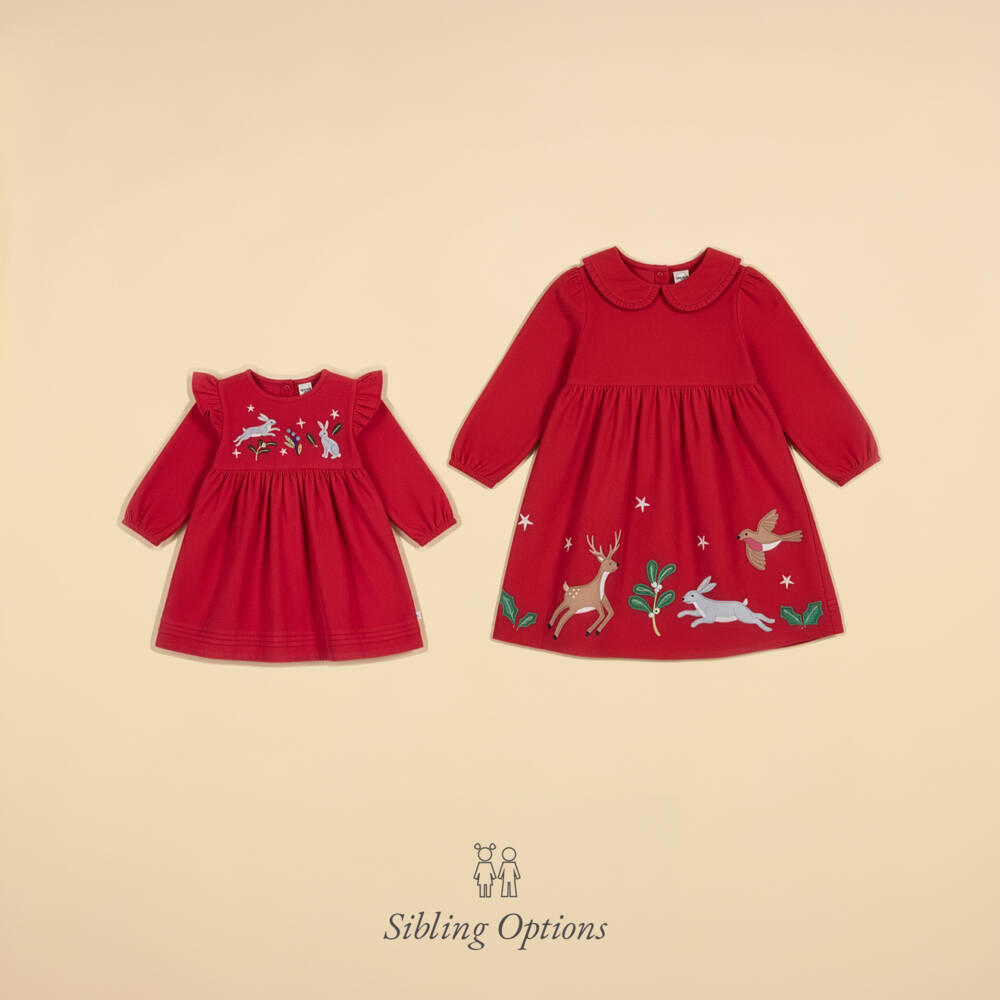 Frugi-Girls Festive Red Corduroy Dress | Childrensalon Outlet