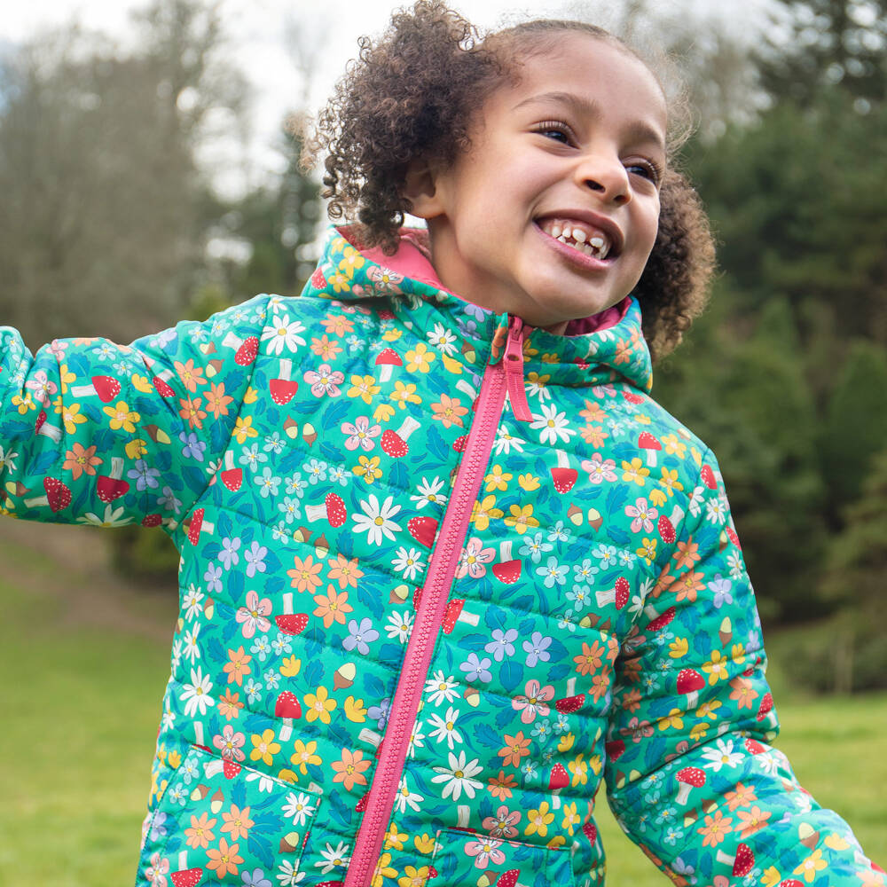 Frugi-Girls Floral Reversible Short Coat | Childrensalon Outlet
