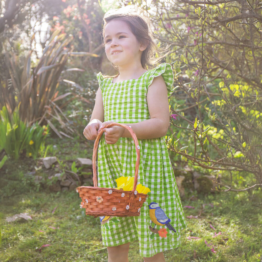 Frugi-Girls' Green Checkered Cotton Dress | Childrensalon Outlet