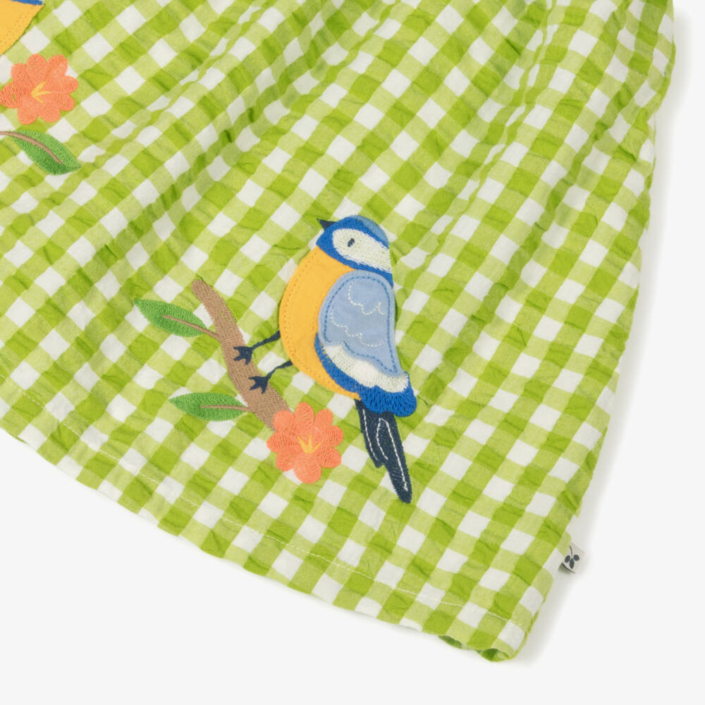 Frugi-Girls' Green Checkered Cotton Dress | Childrensalon Outlet