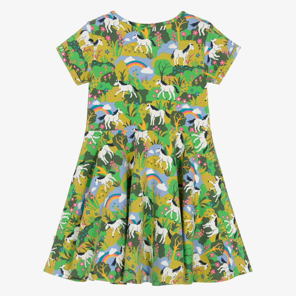 فروجي-فستان سكاتر قطن عضوي جيرسي لون أخضر | Childrensalon Outlet