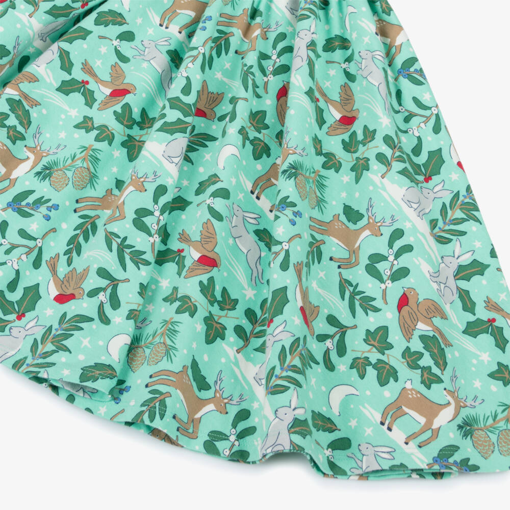 Frugi-فستان تزلج أخضر بنقشة الغابة للبنات | Childrensalon Outlet