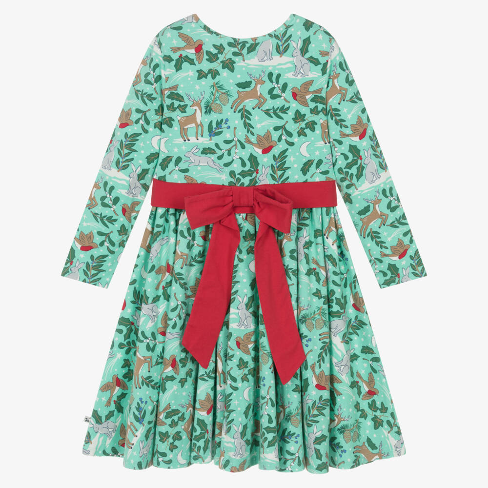 Frugi-فستان تزلج أخضر بنقشة الغابة للبنات | Childrensalon Outlet