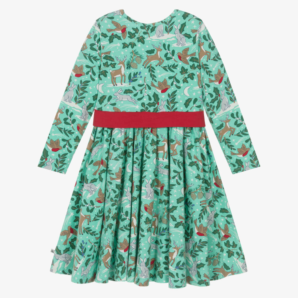 Frugi-فستان تزلج أخضر بنقشة الغابة للبنات | Childrensalon Outlet