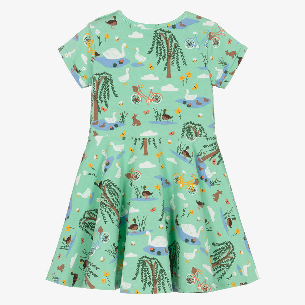 فروجي-فستان سكاتر قطن عضوي جيرسي لون أخضر أكوا | Childrensalon Outlet