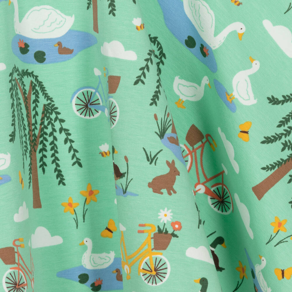 فروجي-فستان سكاتر قطن عضوي جيرسي لون أخضر أكوا | Childrensalon Outlet