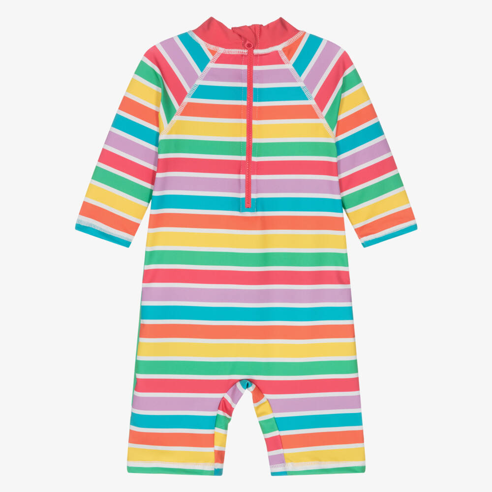 Frugi-Girls Green & Striped Sun Suit (UPF50+) | Childrensalon Outlet