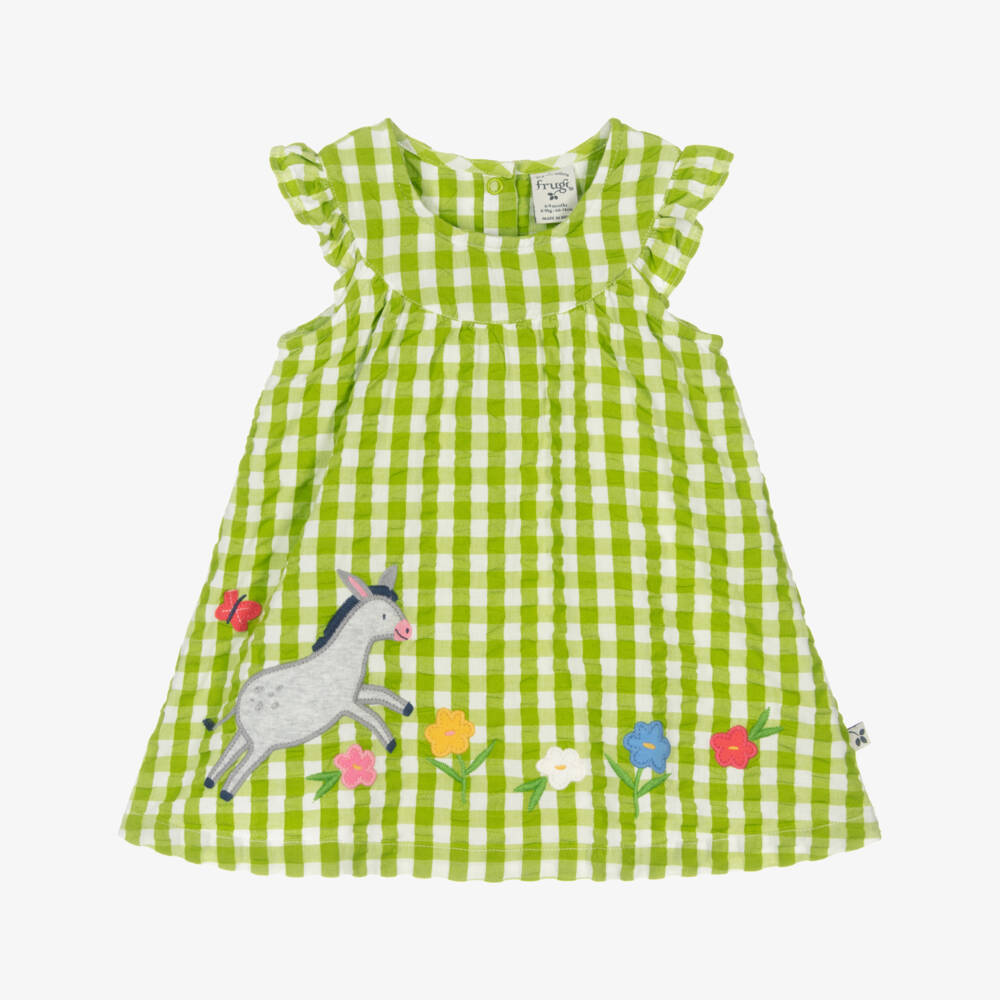 Frugi-Girls' Green & White Gingham Delight | Childrensalon Outlet
