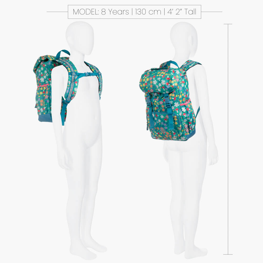 Frugi-Girls Green Woodland Floral Backpack (42cm) | Childrensalon Outlet