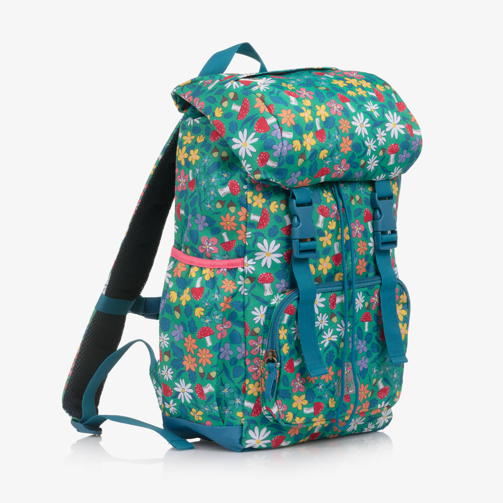 Frugi-Girls Green Woodland Floral Backpack (42cm) | Childrensalon Outlet