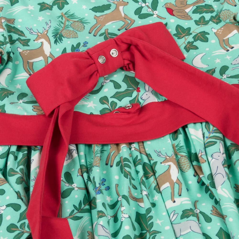 Frugi-Girls Green Woodland Skater Dress | Childrensalon Outlet