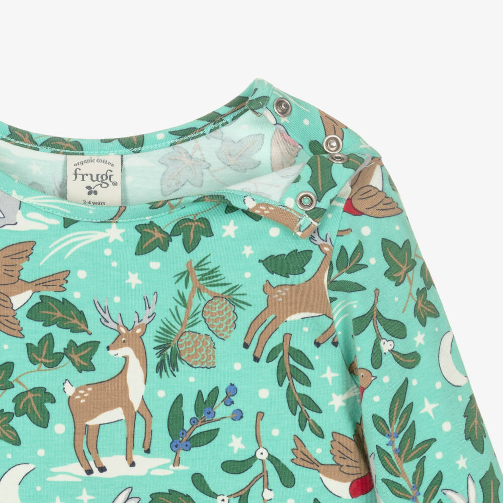 Frugi-Girls Green Woodland Skater Dress | Childrensalon Outlet