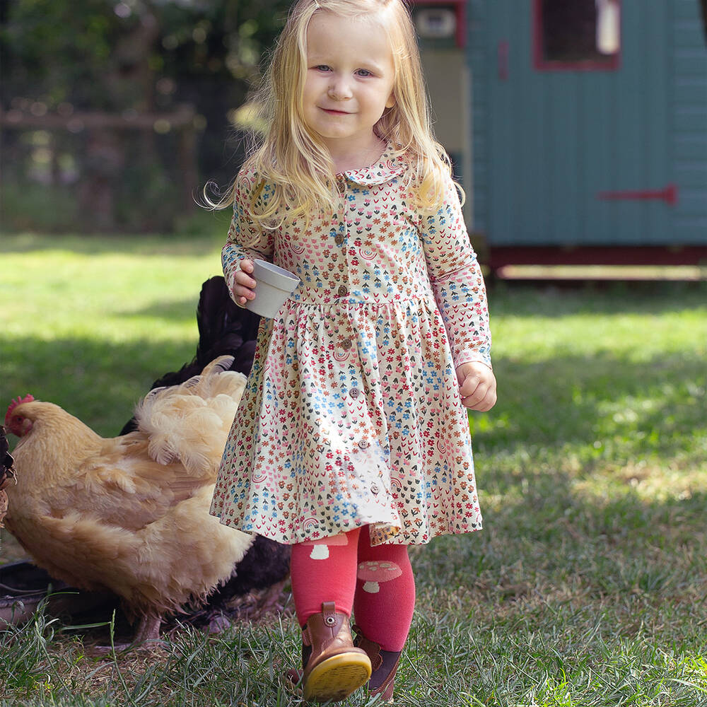 Frugi-Кремовое платье из органического хлопка в цветочек | Childrensalon Outlet