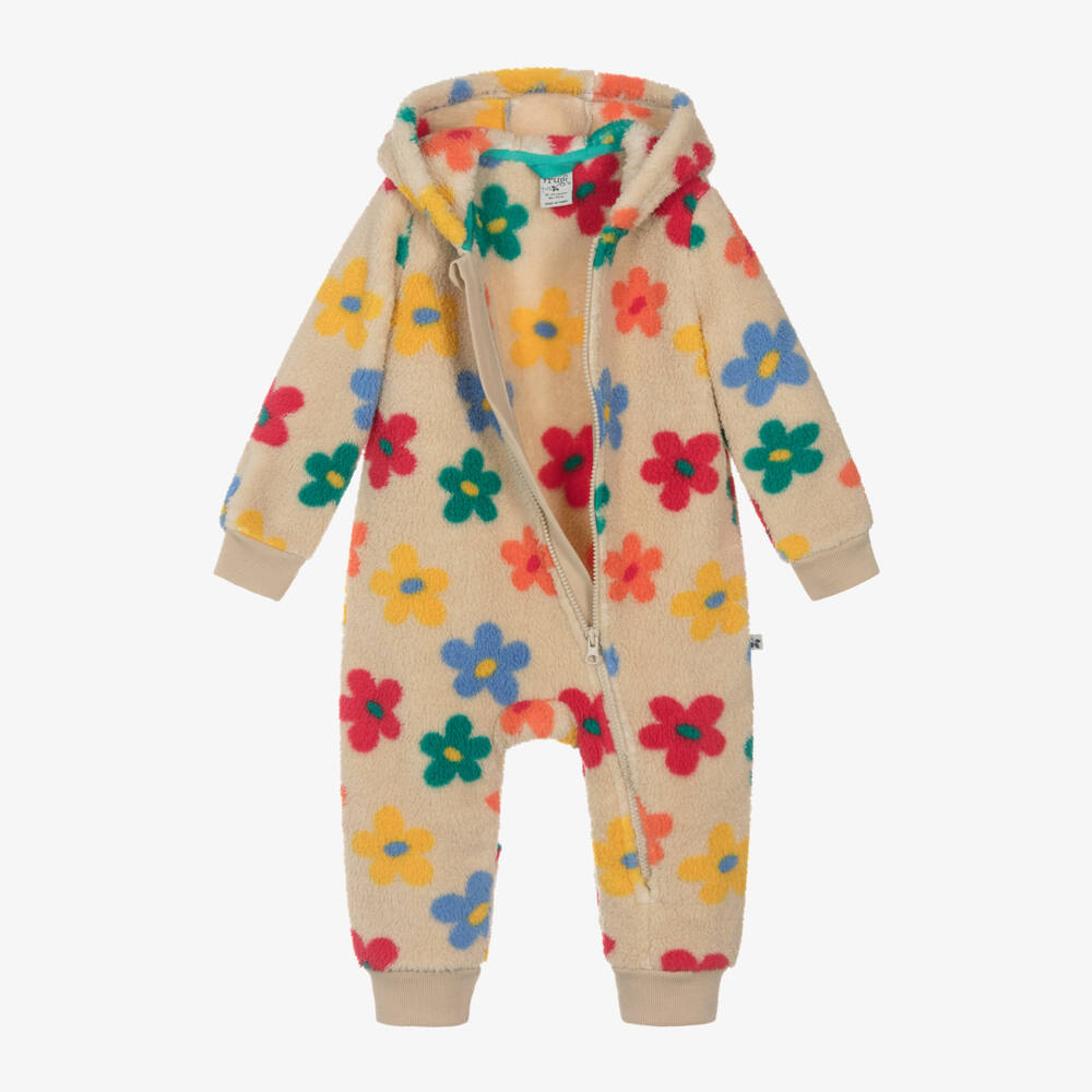 Frugi-Girls Ivory Floral Snuggle Suit | Childrensalon Outlet