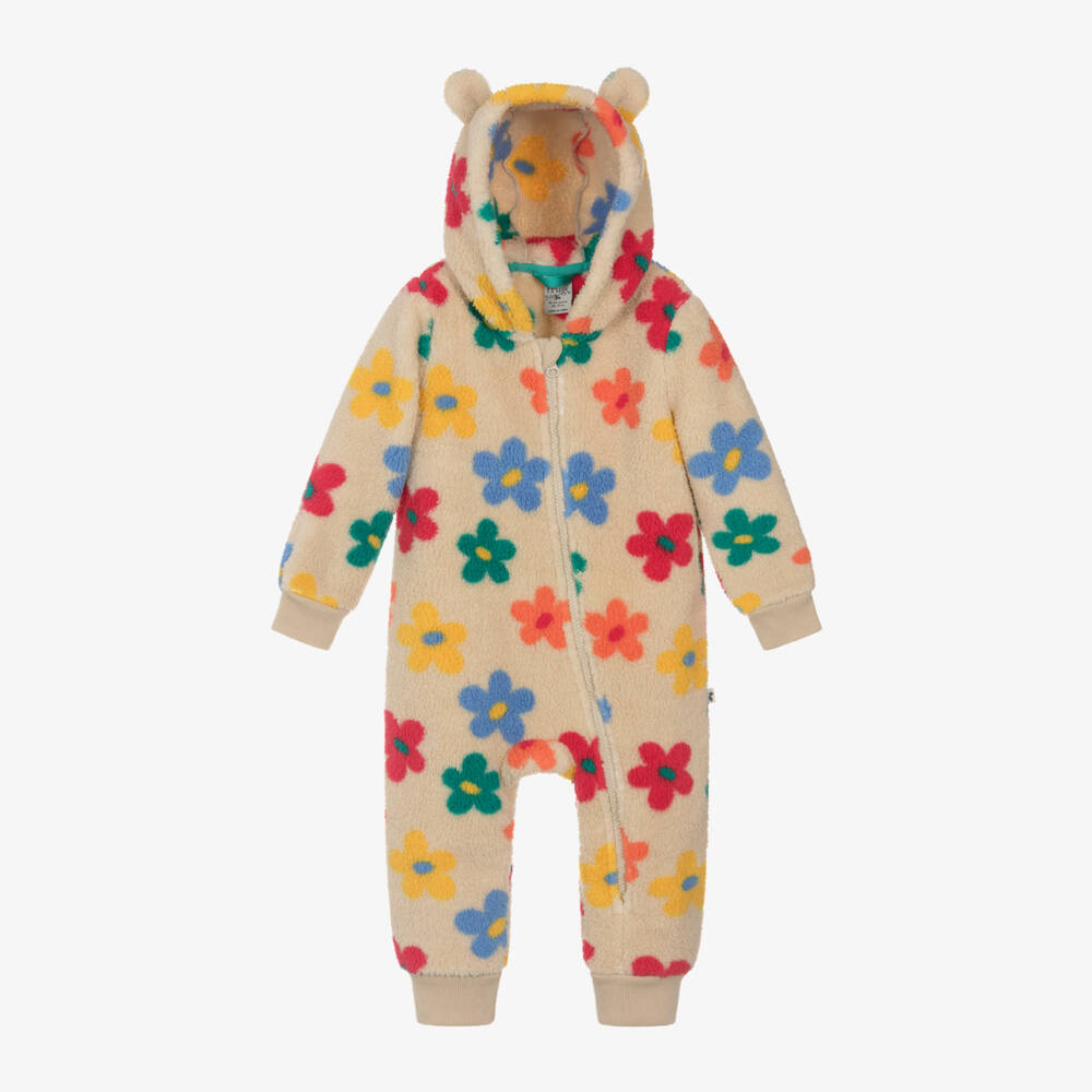 Frugi-Girls Ivory Floral Snuggle Suit | Childrensalon Outlet