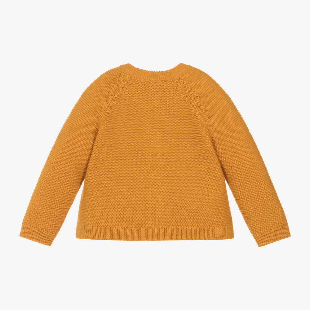Frugi-Girls Mustard Knit Bunny Cardigan | Childrensalon Outlet