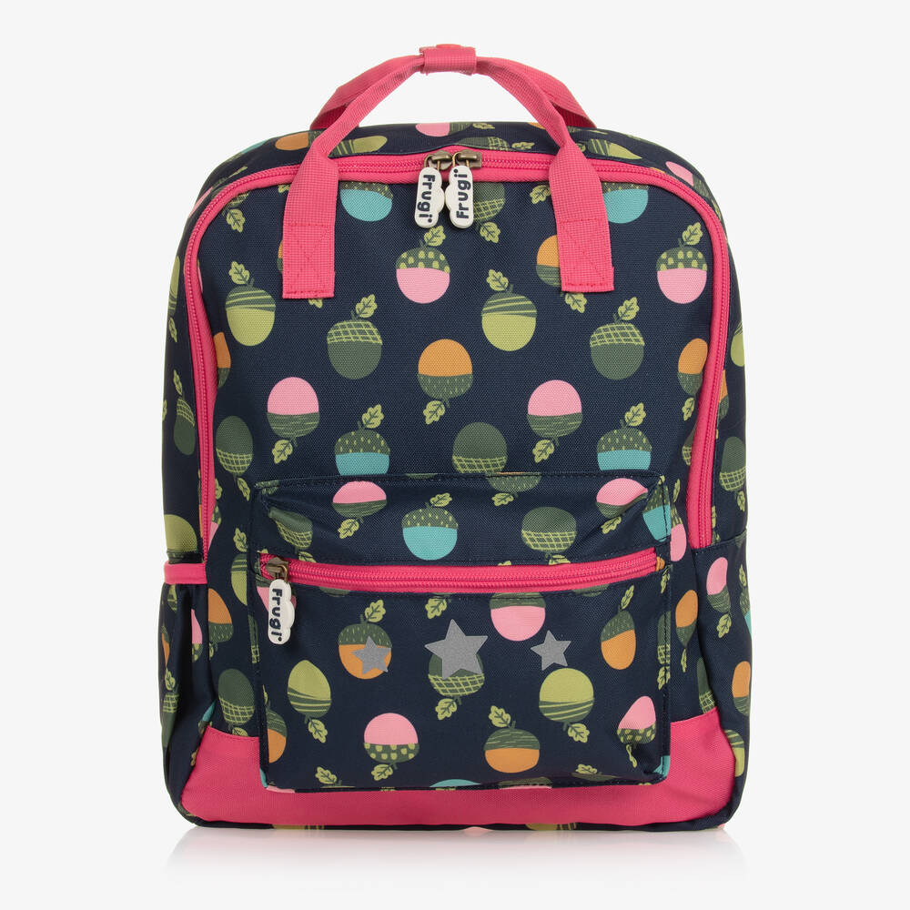 Frugi - Girls Navy Blue Acorn Backpack (34cm) | Childrensalon