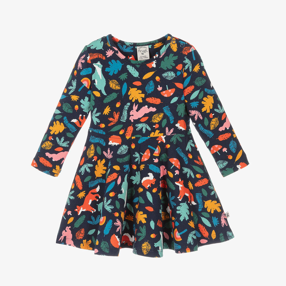 Frugi - Navyblaues Biobaumwoll-Skaterkleid | Childrensalon