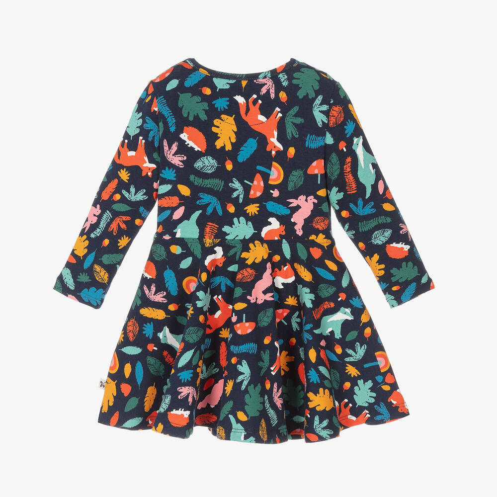 Frugi-Girls Navy Blue Organic Cotton Skater Dress | Childrensalon Outlet