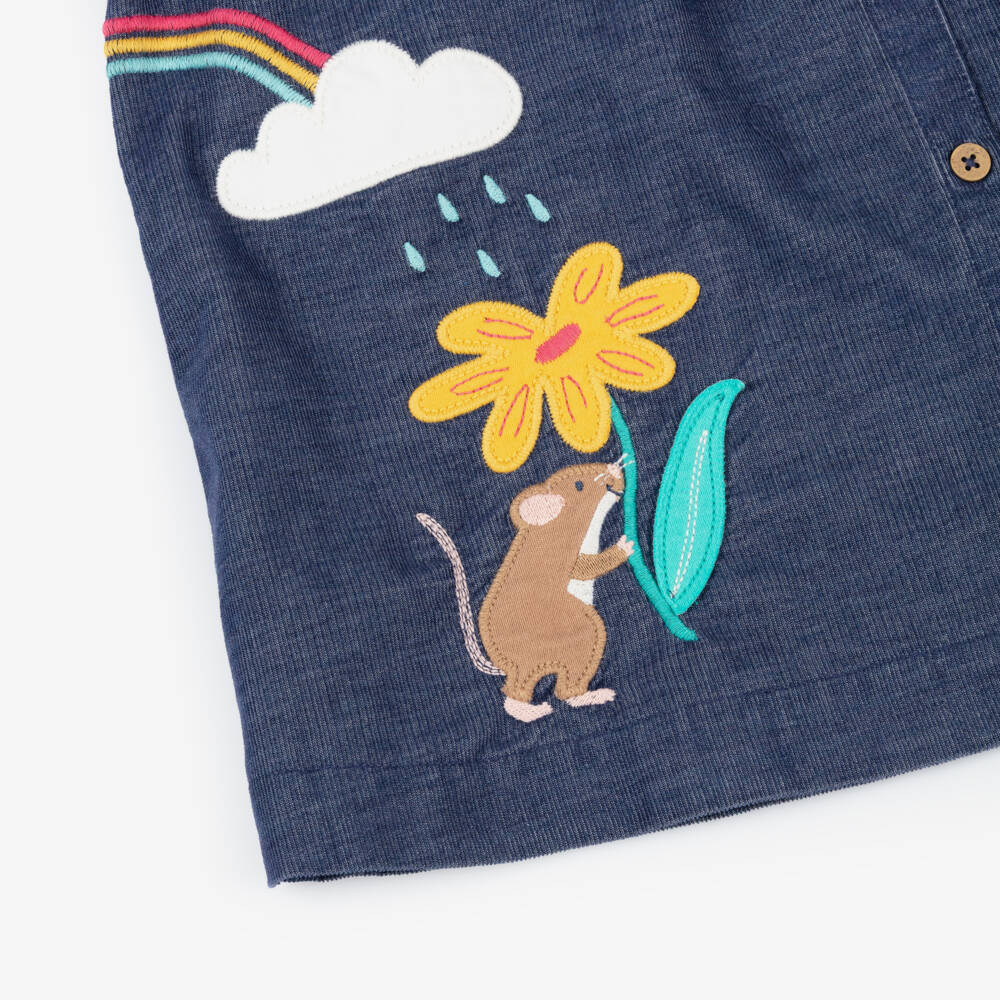 Frugi-Girls Organic Blue Corduroy Dress | Childrensalon Outlet