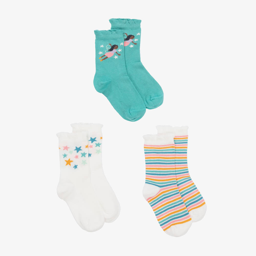 Frugi - Girls Organic Cotton Fairy Socks (3 Pack) | Childrensalon