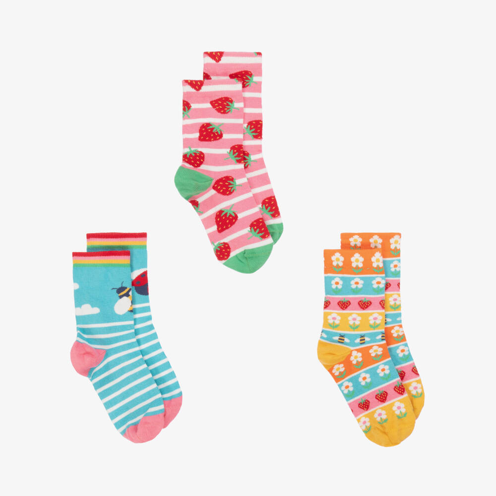Frugi-Girls Organic Cotton Playful Sock Set | Childrensalon Outlet