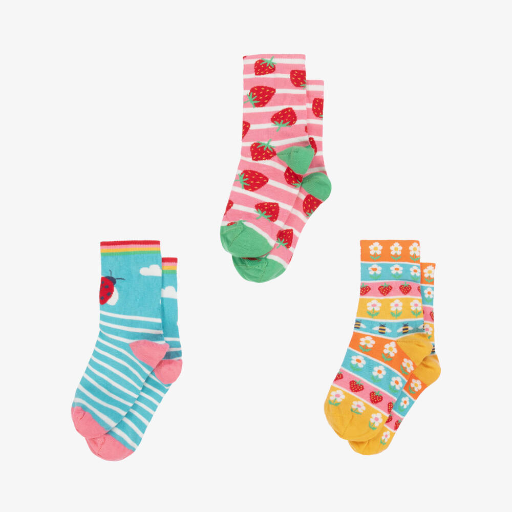 Frugi-Girls Organic Cotton Playful Sock Set | Childrensalon Outlet