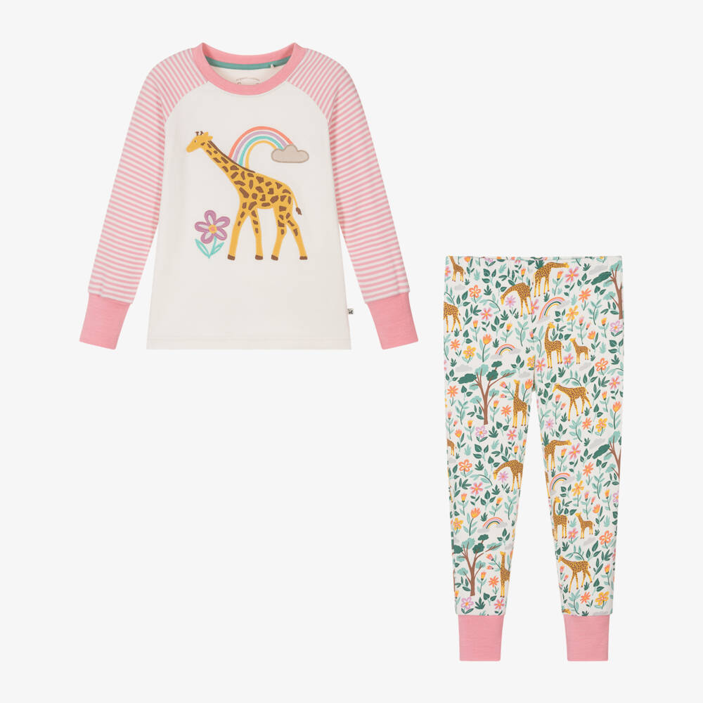 Frugi-Girls Organic Pink Giraffe Sleepwear | Childrensalon Outlet